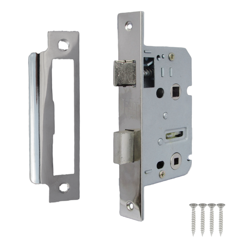Victorian Straight Lever Door Handle Polished Chrome Finish Latch Lock Bath Back - Picture 13 of 24