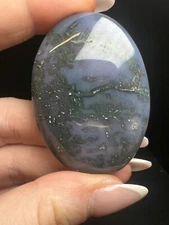 Purple Moss Agate Palm Stone From India- new find, rare, gift, crystal healing