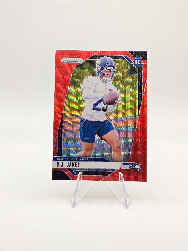 D.J. James 2024 Panini Prizm RC Red Wave SP /149 #322 Seahawks