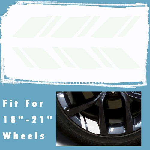 Auto White Vinyl Wheel Rim Decal Sticker Hash Mark Stripe For 18"-21" Wheels - Foto 1 di 3