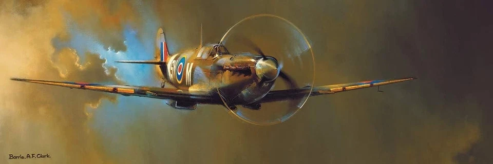 Spitfire by Barrie Clark Panoramic 1000 piece jigsaw puzzle 990mm x 330mm - Image 2 of 4