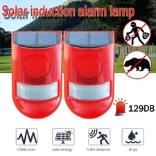 Solar Alarm LED Light Solar Strobe Light Wireless Motion Sensor Detector Outdoor