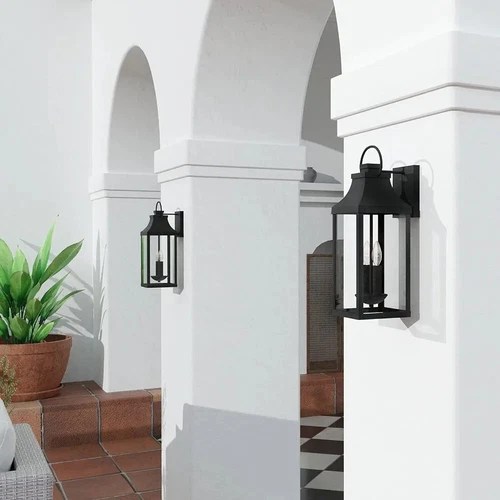 Bradford Outdoor 2-light Capital Medium Wall Lantern with clear glass - Picture 2 of 5