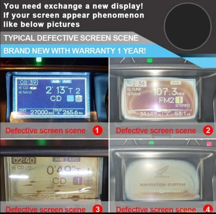 GPS Navegación Radio Pantalla LCD Cristal para Honda GL1800 Goldwing 2007-2013 Foto 3 de 4