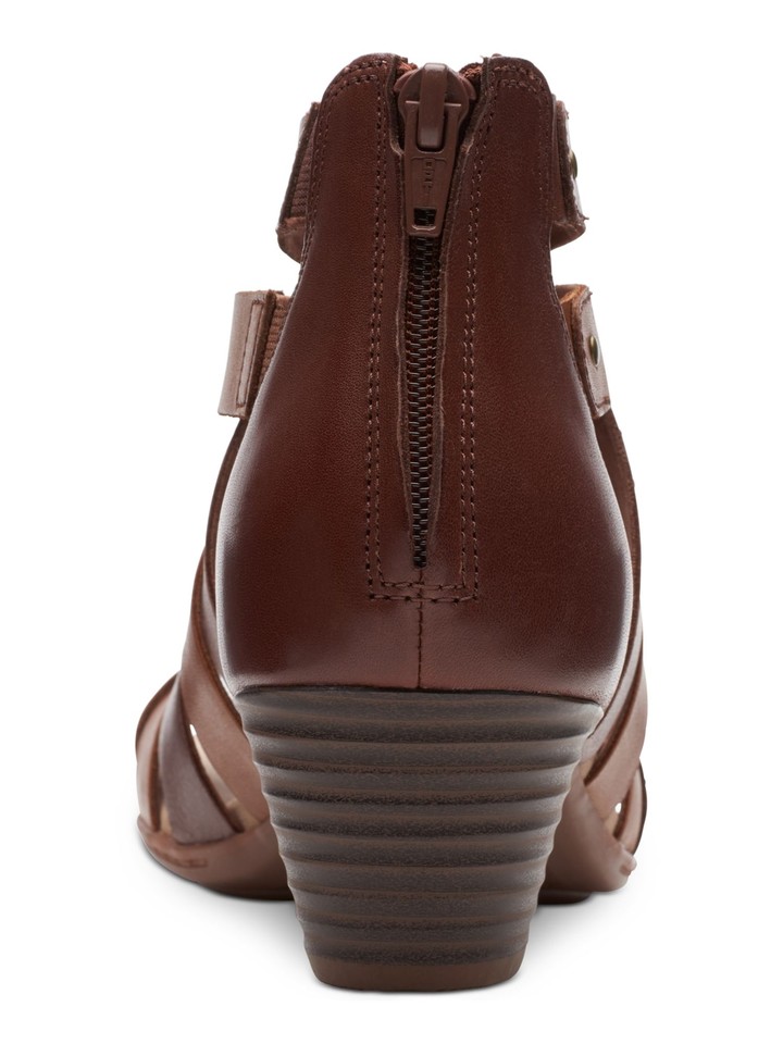 COLLECTION BY CLARKS Womens Brown Strap Valarie Toe Block Heel Sandals