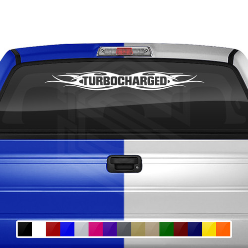 #115 TURBOCHARGED Decal Sticker Windshield Window Car Truck Motorsports JDM - Picture 2 of 7
