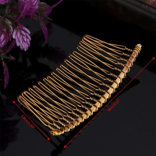 Fancy DIY Metal Hair Clip Blank Combs Side Hair Clip Bridal Wedding Veil Combs - Picture 2 of 17