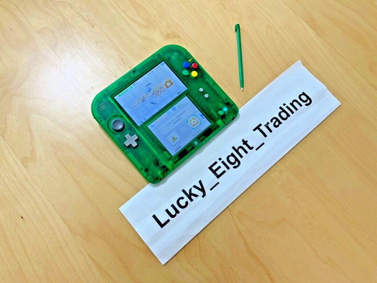 Nintendo 2DS Pokemon Clear Green Console Stylus Japanese ver [H