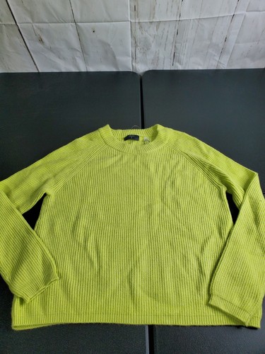 TAHARI Women's SZ S Bright Kiwi Green Long Sleeve Crew Neck Sweater NWT - Picture 2 of 9