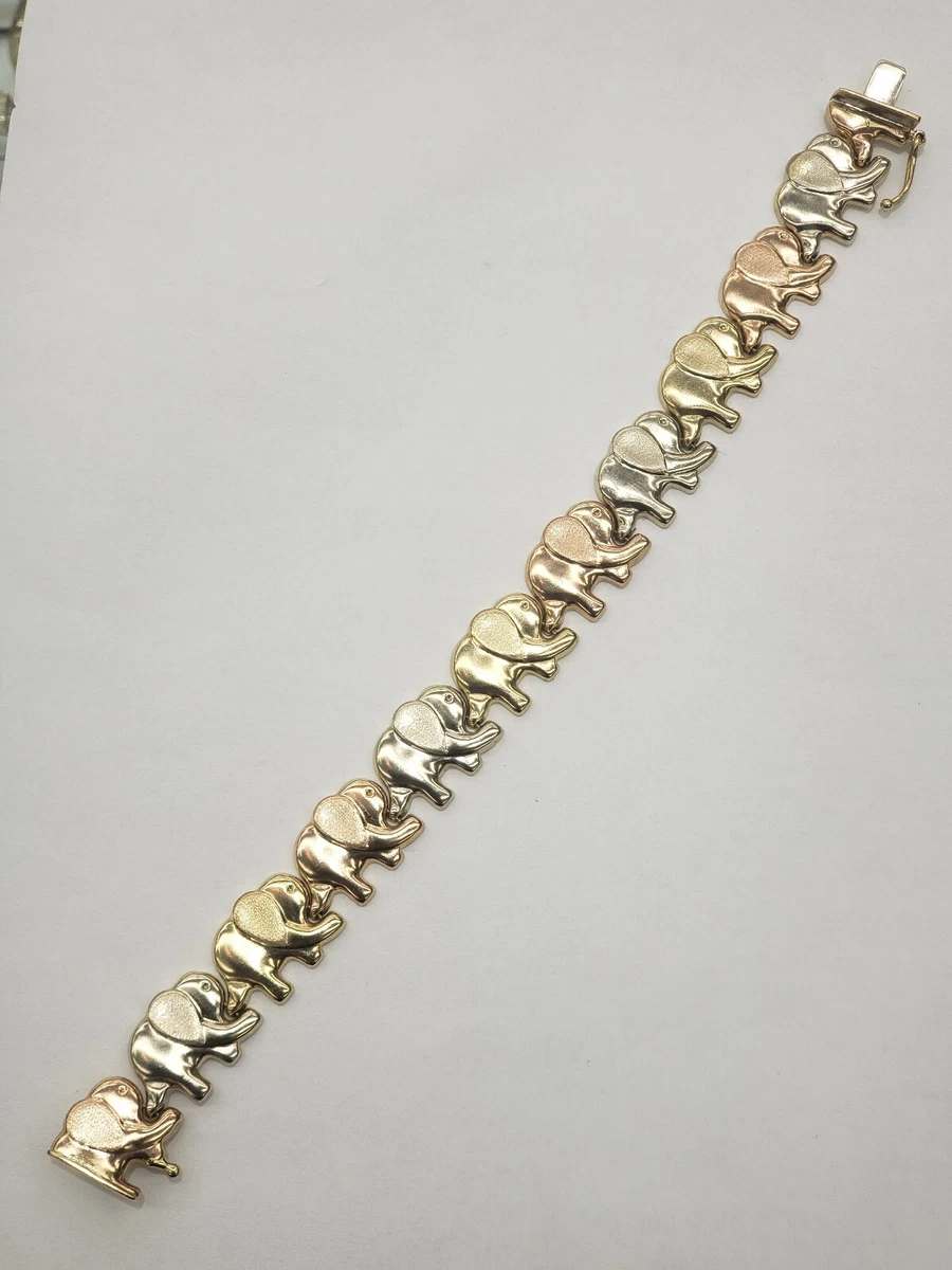 14k gold elephant bracelet deals