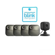 Blink Outdoor 4 5 Camera Security Kit with Blink Mini 2 Black and Yard Sign