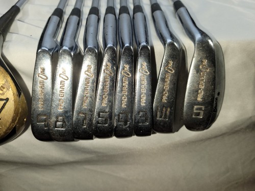 Complete Set of vintage men's Rh set bruce pro gram one golf clubs Steel Shaft - Picture 3 of 10