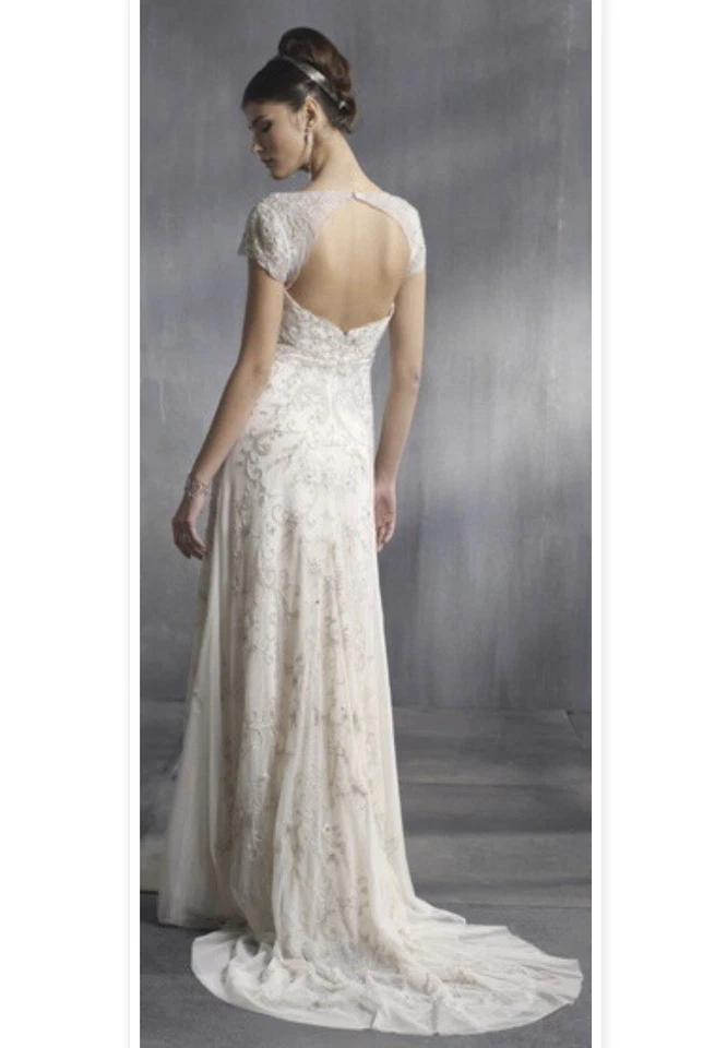 Vestido de novia vintage Lázaro primavera 2008 colección estilo 3815 etiqueta talla 10 Foto 3 de 4