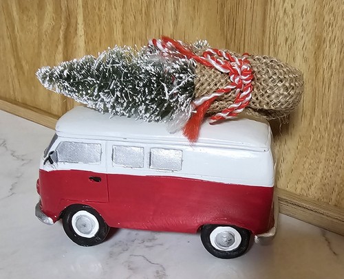 Set Of 3 Vintage Car Truck VW Bus With Christmas Trees Ornaments Ballard Designs - Picture 4 of 9