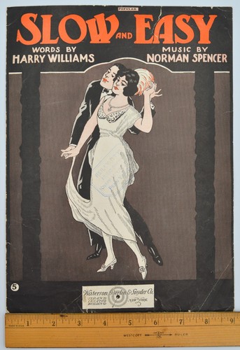 c1919 - Slow and Easy - Antique Sheet Music - Williams/Spencer - Art Deco - Picture 5 of 5