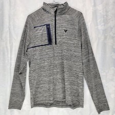 Levelwear Jacket Medium Gray Lightweight 1/4 Zip Pullover Stretch Mens
