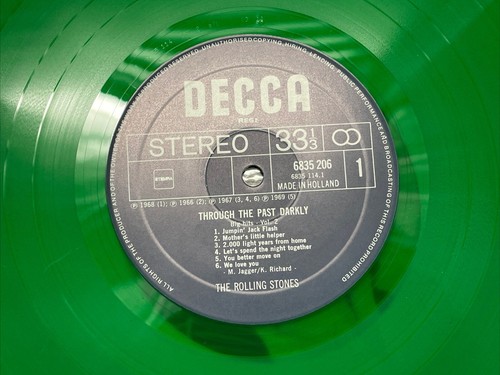 ROLLING STONES IMPORT GREEN COLORED VINYL RECORD "THROUGH THE PAST DARKLY" RARE - Picture 5 of 5