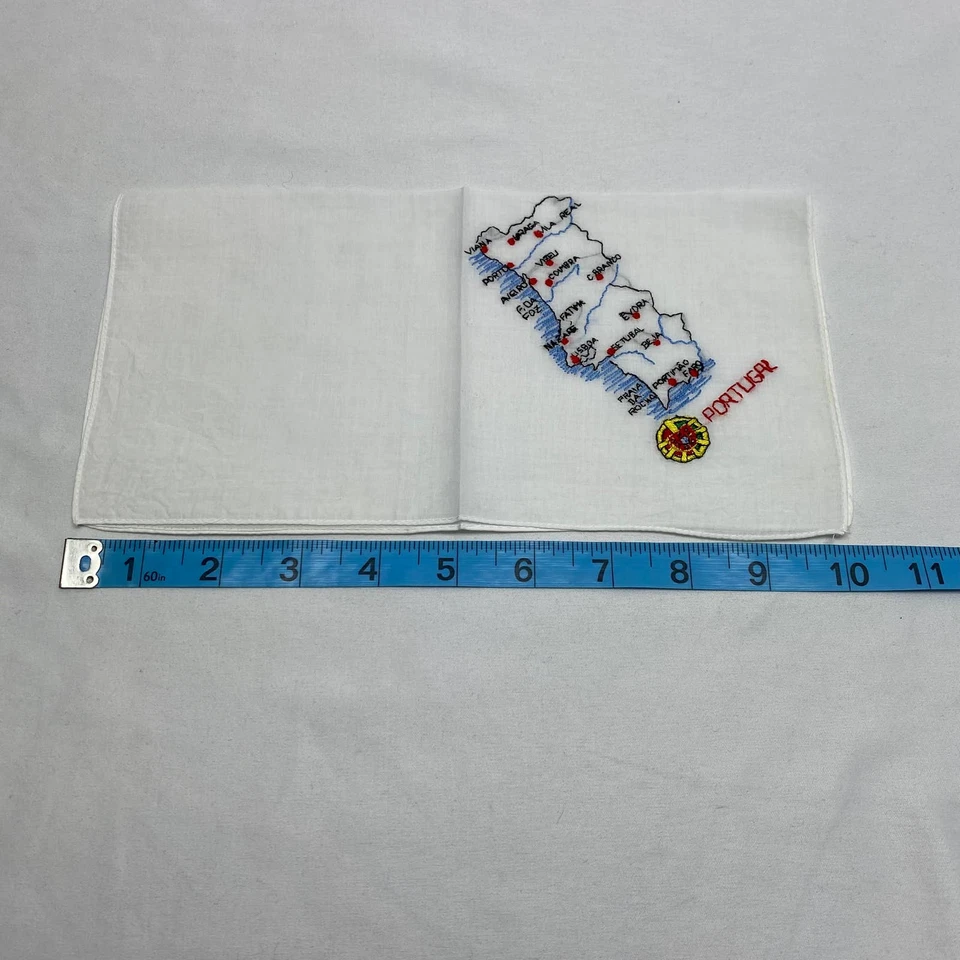 Juego de 7 pañuelos bordados Portugal hechos a mano blancos 10"x10" Foto 3 de 3