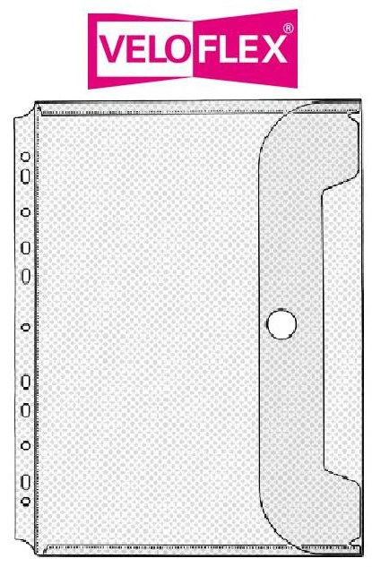 10x Veloflex A4 Prospekthülle, Dokumentenhülle Jumbo, Klett & Eurolochung 5342