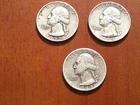 3 SILVER WASHINGTON QUARTERS