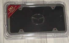 MAZDA Black Acrylic & Plastic vanity license plate tag RAISED 3-D LOGO