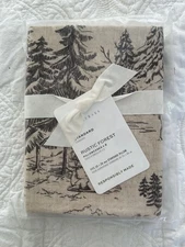 NWT Pottery Barn Rustic Forest Standard Pillowcases Set of 2 Winter Cabin Deer