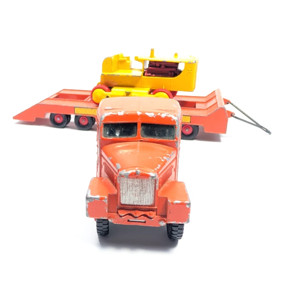 Matchbox Lesney King Size No.8 SCAMMEL 6x6 Tractor with Trailer and Bulldozer - Bild 4 von 4