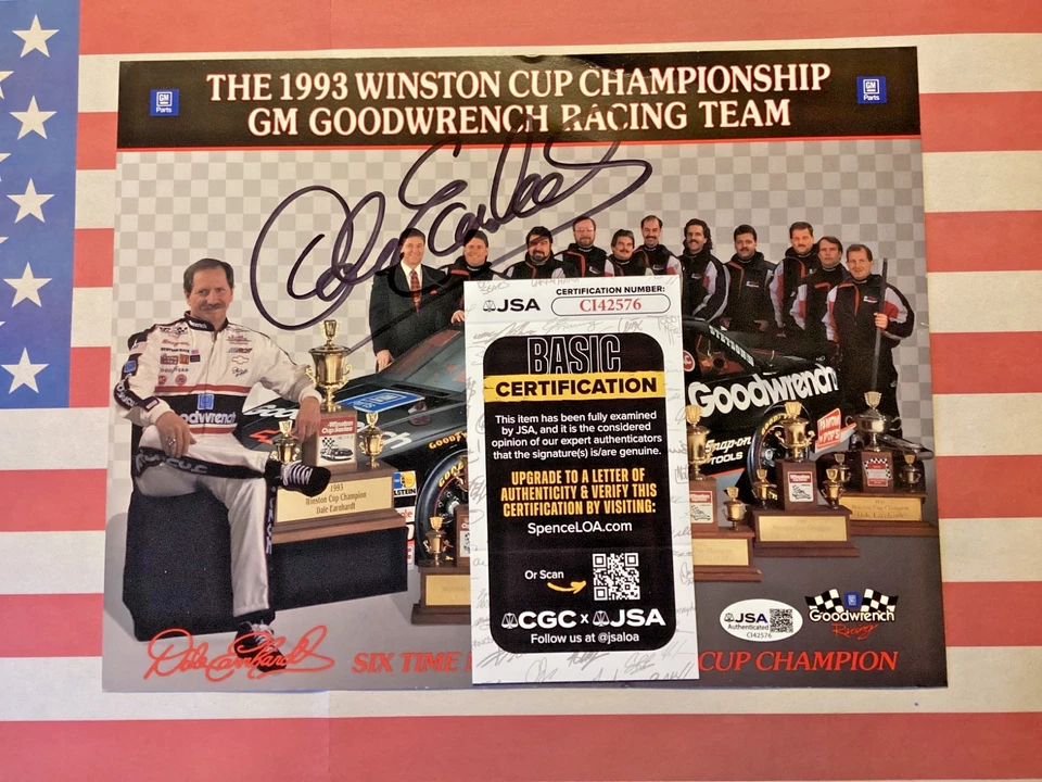 TARJETA DE HÉROE FIRMADA POR DALE EARNHARDT 1993 JSA AUTHENTICATED & HOLOGRAM #CI42576 - NM Foto 3 de 4
