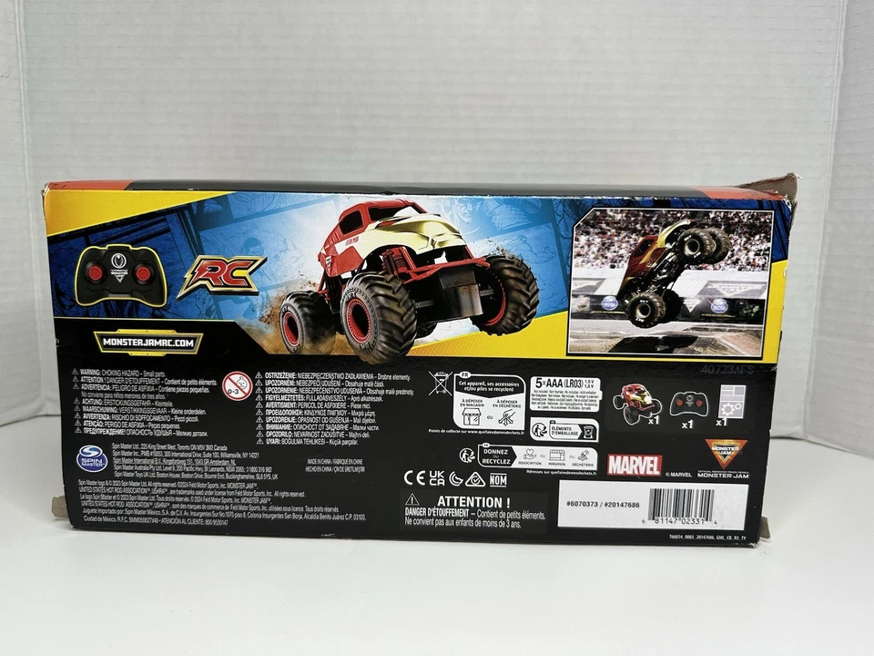 Monster Jam Marvel Avengers Iron Man RC Monster Truck Remote Control Spin Master - Image 4 of 4