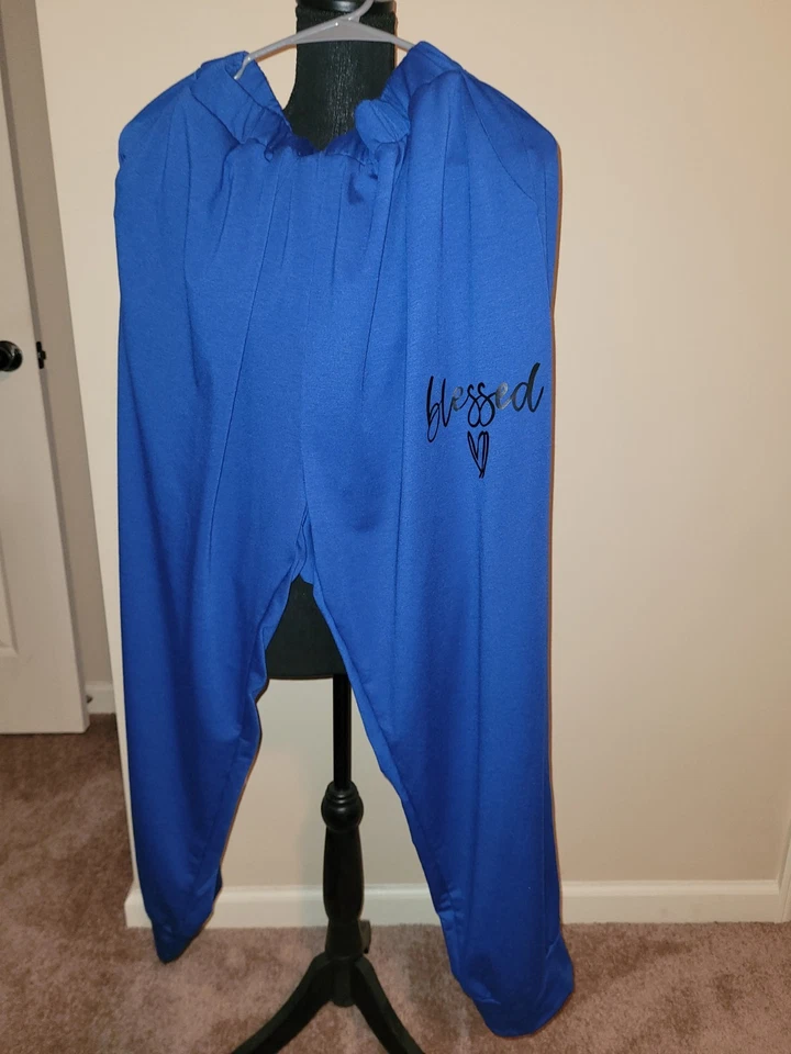 Conjunto Jogger Feminino Manga Longa Azul 1XL Novo Sem Etiquetas - Imagem 3 de 4