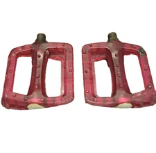 Odyssey Twisted Pro PC Clear Pink Translucent Platform Pedals BMX MTB Spin Well