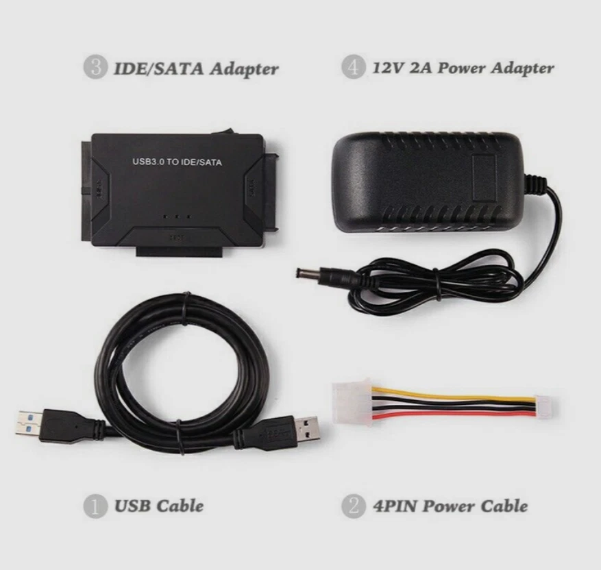 IDE SATA to USB 3.0 Adapter 2.5/3.5 Zoll HDD/SSD Festplatten CD DVD ROM - Bild 2 von 4