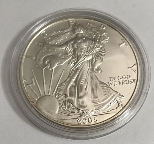 U.S. Mint American Eagle 2005 1 oz Silver Coin .999 Fine Bullion