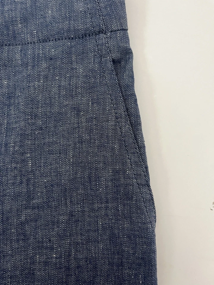 Ann Taylor Loft Marisa 裤布蓝色裤子 P4 亚麻混纺全新带标签 — 第 4/4 张图片