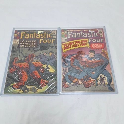 Vintage Lot Of 2 Marvel Comics Group Fantastic Four #42 & #43  1965