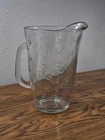 VTG Anchor Hocking Savannah Clear Glass 72 oz Water Pitcher Embossed Rose FLR.