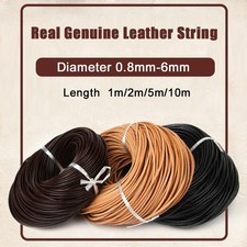 0.8mm-6mm Round Real Genuine Leather String Cord Craft Jewellery Lace Thong Cord