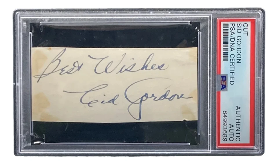 Sid Gordon Milwaukee Braves Signed Slabbed Cut Signature PSA/DNA - Image 4 of 4