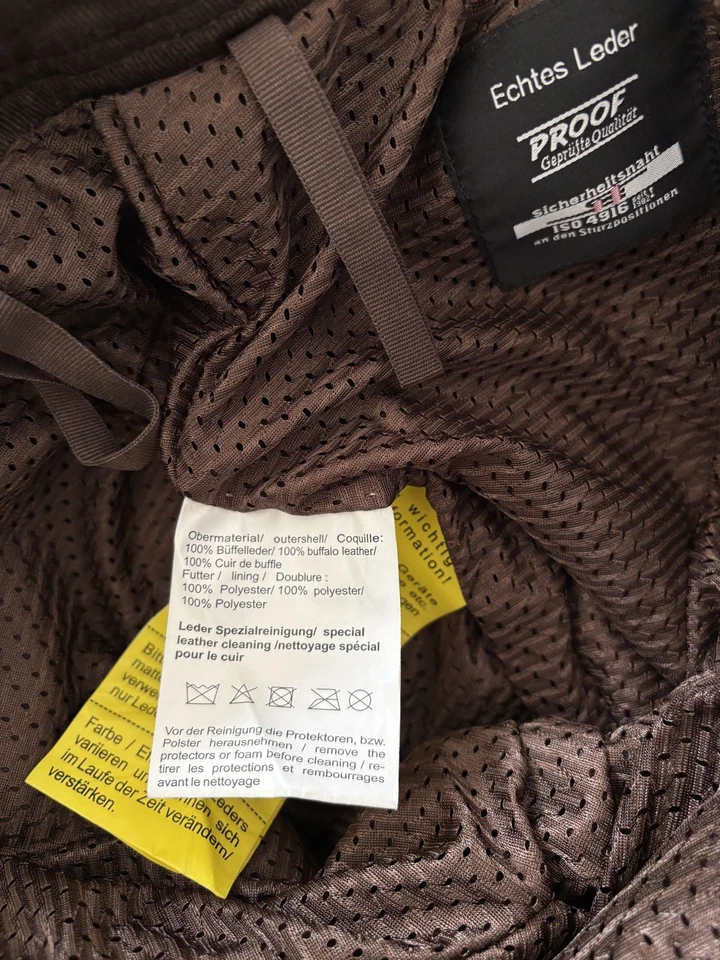 Highway 1 Gr 48 Herren Lederhose Motorradhose Braun - Bild 3 von 4