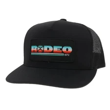 HOOEY "Rodeo" Snapback Trucker Mesh Back Hat, Black/Serape