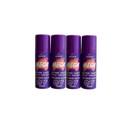 #ad 4 Pack Aussie Mega Hairspray Travel Size 1.5 Fl Oz Flexible Hold $27.99