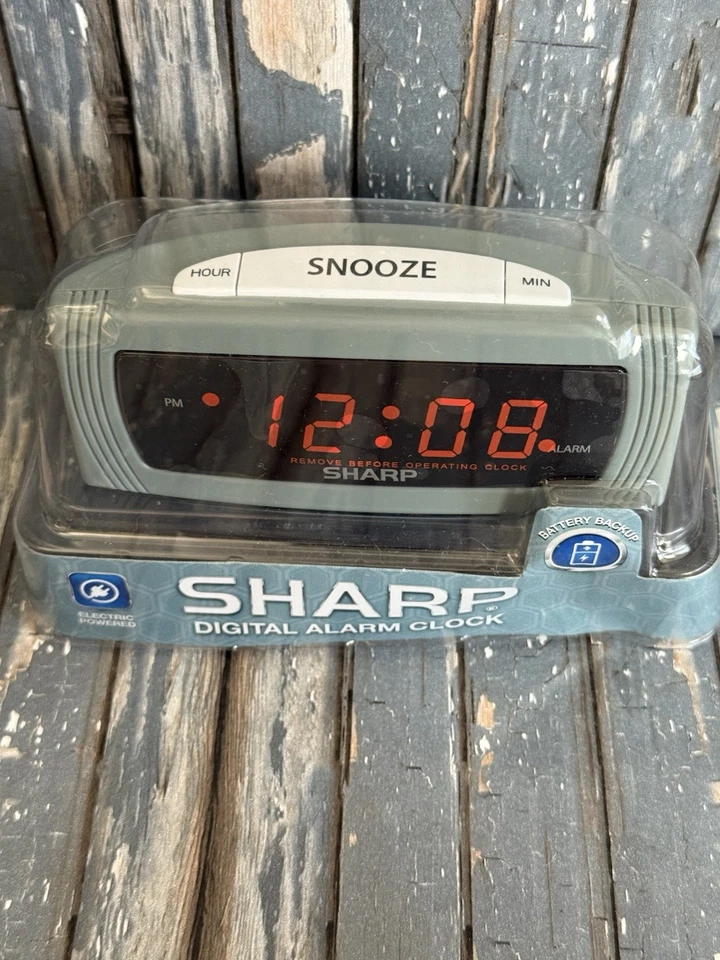 Sharp LED Digital Alarm Clock Electric Powered .6" Red Display NEW - Image 4 of 4