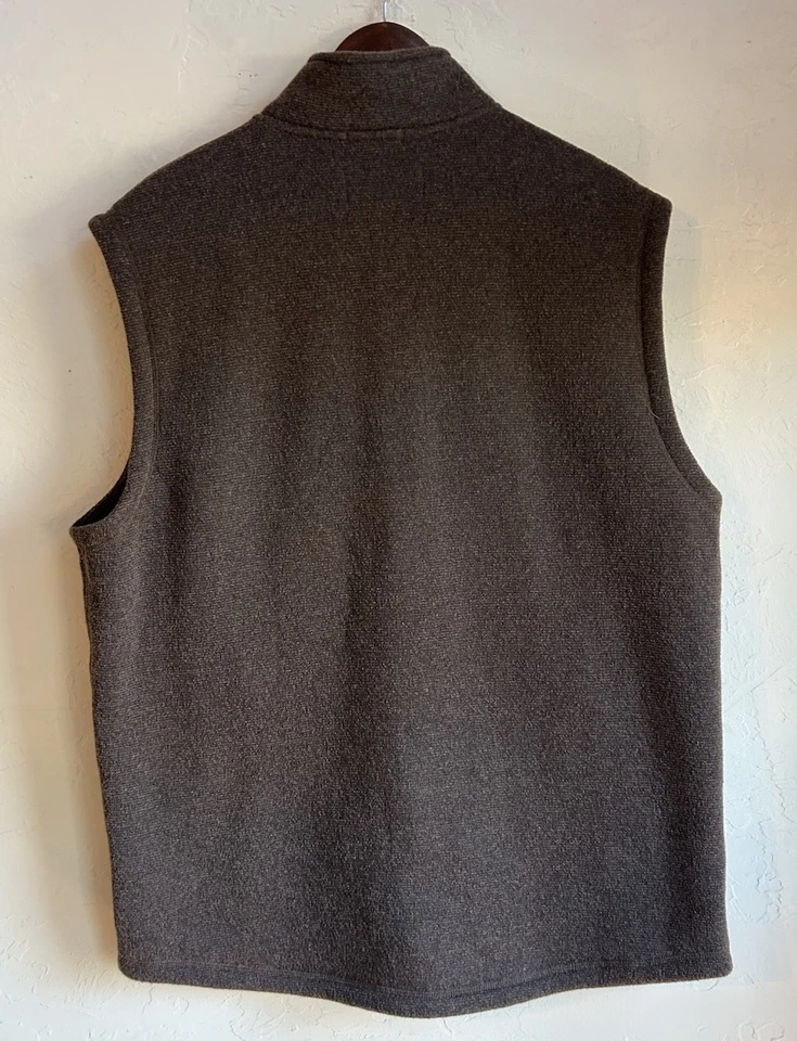 Smartwool Hudson Trail Fleece Vest Recycled Wool XXL Dark Brown Full Zip Hiking - Image 2 of 4