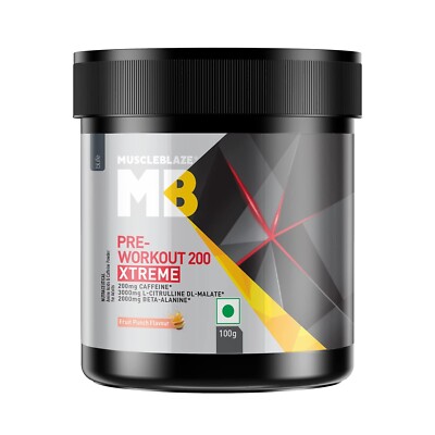 MuscleBlaze Pre Workout In Fruit Punch Flavor , Pack of 100gm, 15 Servings
