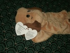 Ty Beanie  BONES Brown Dog 6" MWMT 1994  PVC  4th Generation RARE Retired