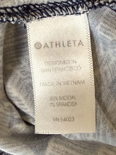 Abito ATHLETA Santorini maglia stampa tropicale blu elasticizzato midi spiaggia TG MED - Foto 16 di 17