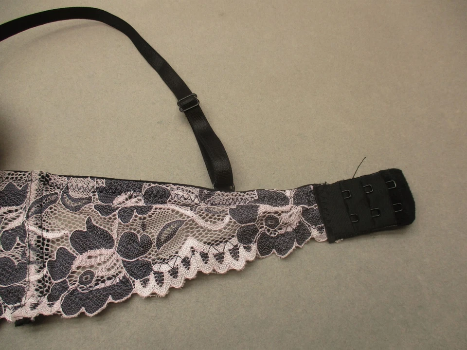 Sujetador push-up 36C Felina para mujer negro con banda de encaje acolchado con aros cierre trasero 8i Foto 4 de 4