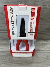 Bubba Blade Fishing Pliers 6.5in Spring-Loaded Jaws Crimper Carbide Cutters Red