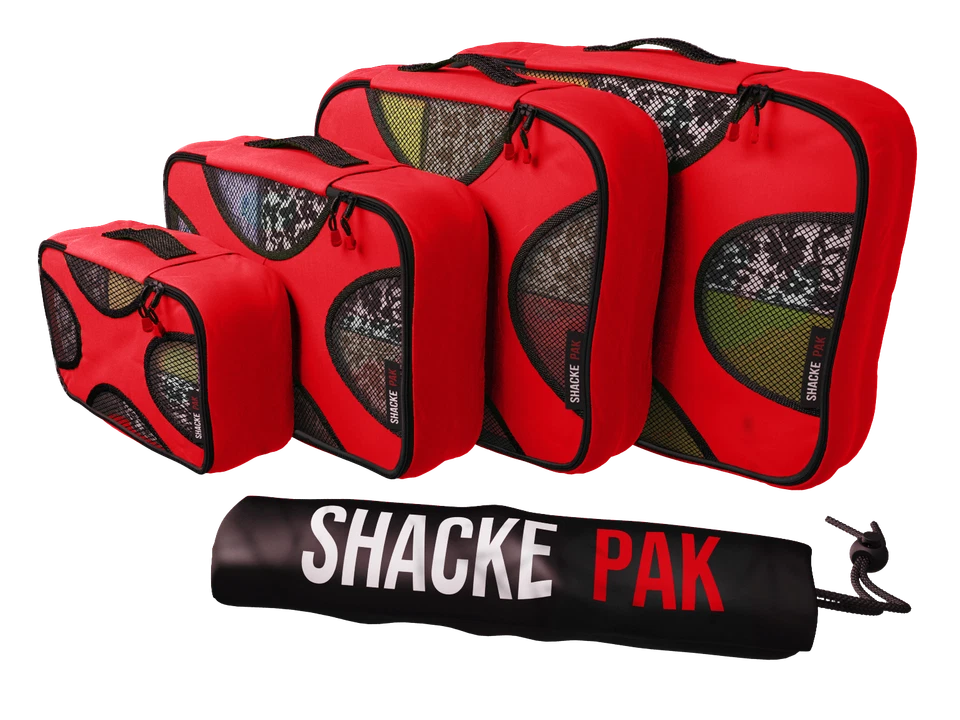 Shacke Pak - Juego de 4 cubos de embalaje - Organizadores de viaje con bolsa de lavandería Foto 3 de 4