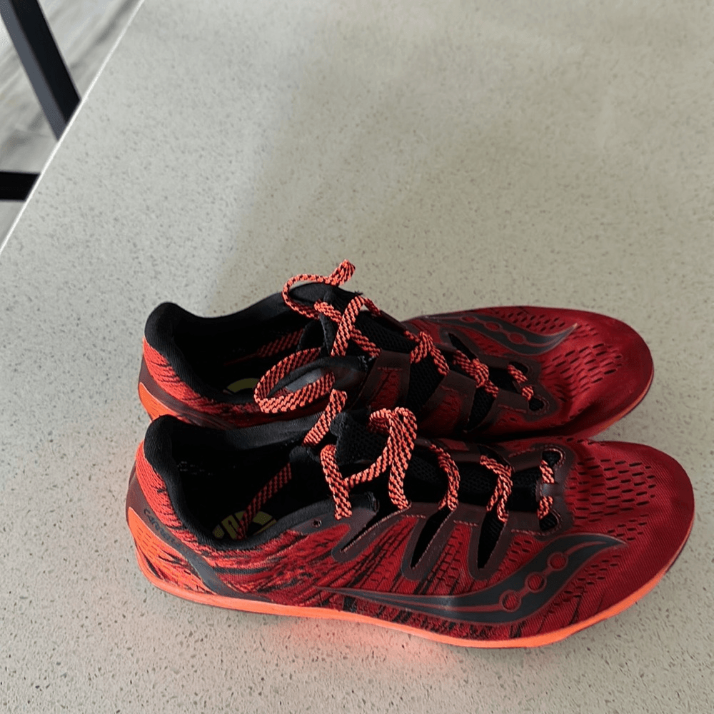 Saucony Men Cleats Carrera XC 3 Running Orange Red Black  display picture 1